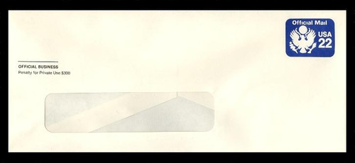 USA Scott # UO 074/23-WINDOW, UPSS # OM11/49A, 1986 22c Official Mail Eagle - Mint (See Warranty)