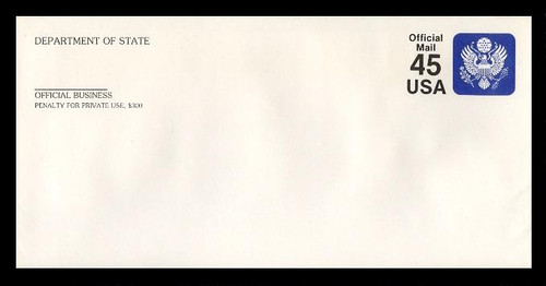 USA Scott # UO 080/21A, UPSS # OM24/Unwmkd, 1990 65c Passport Envelope - Mint (See Warranty)