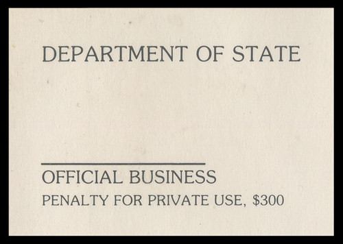 USA Scott # UO 082/21A, UPSS # OM28/Unwmkd, 1990 65c Self-Adhesive Passport Envelope - Mint (See Warranty)
