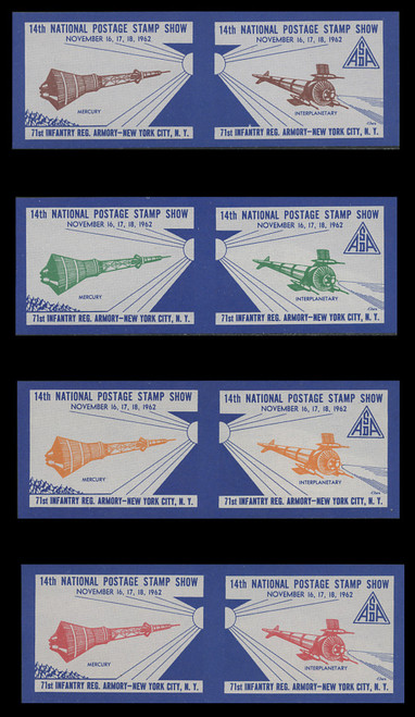 ASDA 1962i (14th) Stamp Show, Space Travel, Imperforate (Set of 4 Pairs)