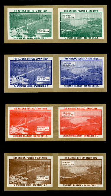 ASDA 1964i (16th) Stamp Show, Verrazano Bridge, Imperforate (Set of 4 Pairs) ASDA 1964i (16th) Stamp Show, Verrazano Bridge, Imperforate (Set of 4 Pairs)
