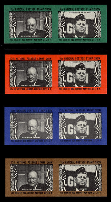 ASDA 1965i (17th) Stamp Show, Kennedy/Churchill, Imperforate (Set of 4 Pairs) ASDA 1965i (17th) Stamp Show, Kennedy/Churchill, Imperforate (Set of 4 Pairs)