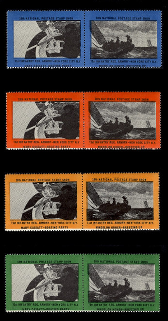 ASDA 1966 (18th) Stamp Show, Paintings, Perforated (Set of 4 Pairs) ASDA 1966 (18th) Stamp Show, Paintings, Perforated (Set of 4 Pairs)
