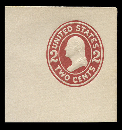 USA Scott # U 406, 1907-16 2c Washington, Scott Die U91, brown red on white, Die 1 - Mint Full Corner