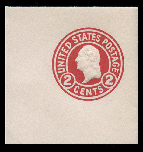 USA Scott # U 429h, 1915-32 2c Washington, Scott Die U93, carmine on white, Die 9 - Mint Full Corner