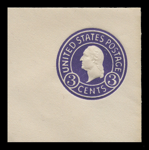 USA Scott # U 436e, 1915-32 3c Washington, Scott Die U93, purple on white, Die 7 - Mint Full Corner