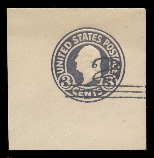 USA Scott # U 448, 1920-1 2c on 3c (U436a) Washington, dark violet on white, Die 1 - Mint Full Corner