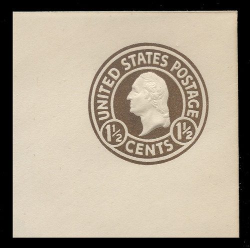 USA Scott # U 481, 1925 1½c Washington, Scott Die U93, brown on white, Die 1 - Mint Full Corner