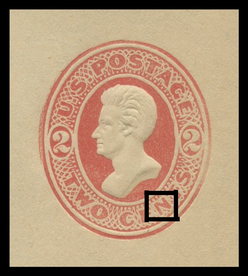 USA Scott # W 155, UPSS #355/5, 1874 2c Jackson, vermilion on manila - Mint (See "Other Details")