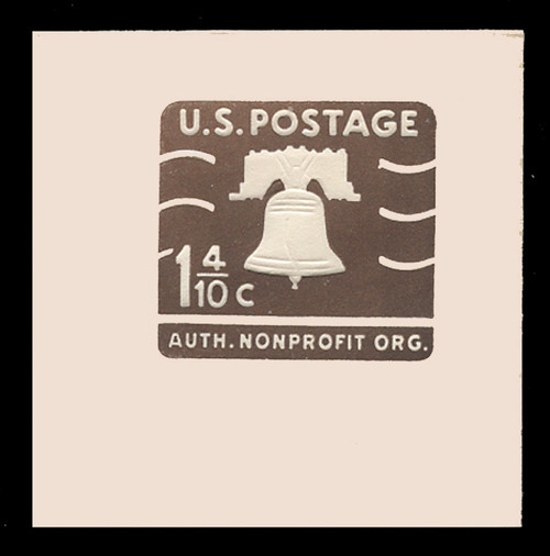 U.S. Scott # U 548 1968 1.4c Liberty Bell Non-Profit, brown - Mint Full Corner