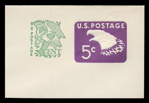 U.S. Scott # U 553a, 1968 5c (U550a) + 1c Eagle - Tagged - Mint Full Corner