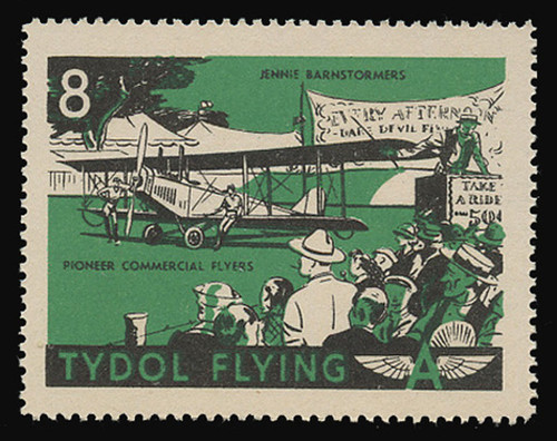 Tydol Flying "A" Poster Stamps of 1940 - # 8, Jennie Barnstormers, Pioneer Commercial Flyers