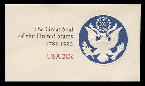 U.S. Scott # U 602 1982 20c The Great Seal of the United States - Mint Full Corner