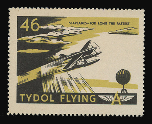 Tydol Flying "A" Poster Stamps of 1940 - #46, Seaplanes - For Long the Fastest