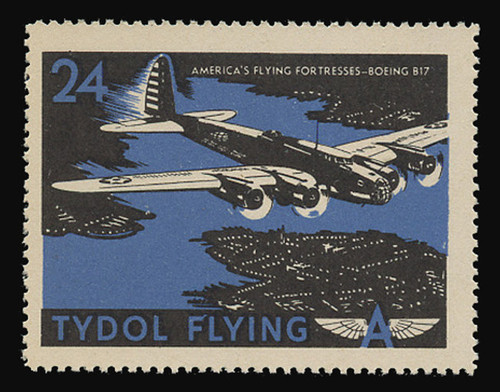 Tydol Flying "A" Poster Stamps of 1940 - #24, America's Flying Fortresses - Boeing B17