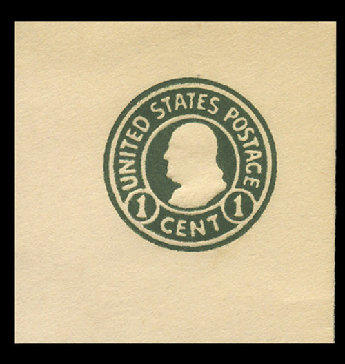 U.S. Scott # U 420c, 1915-32 1c Franklin, green on white, Die 4 - Mint Full Corner