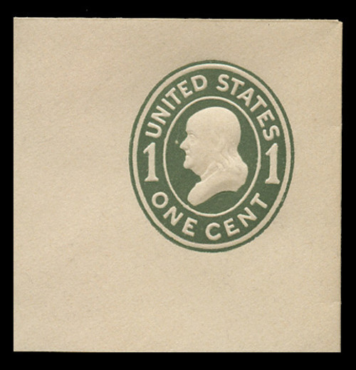 U.S. Scott # U 400, 1907-16 1c Franklin, green on white, Die 1 - Mint Full Corner