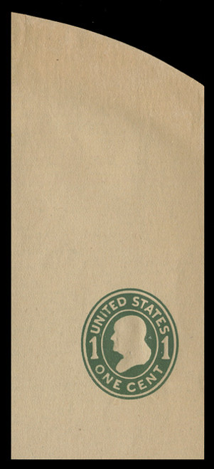 U.S. Scott # U 405, 1907-16 1c Franklin, green on manila, Die 1 - Mint Full Corner