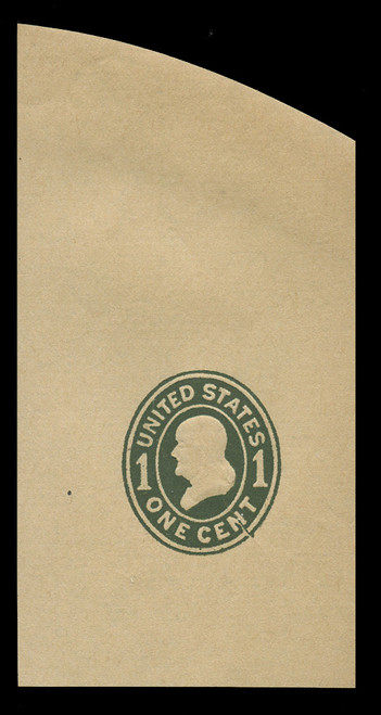 U.S. Scott # U 405b, 1907-16 1c Franklin, green on manila, Die 3 - Mint Full Corner