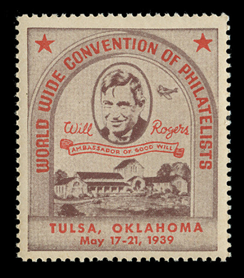 1939 (001) Tulsa, Oklahoma Workld Wide Convention of Philatelists poster Stamps