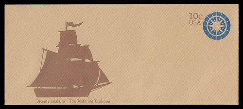 U.S. Scott # U 571 1975 10c Seafaring Tradition - Compass - Mint Envelope, UPSS Size 23