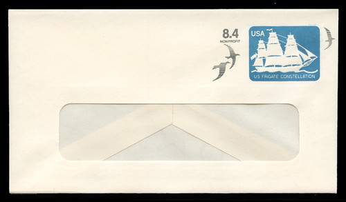U.S. Scott # U 612 1988 8.4c U.S. Frigate Constellation - Mint Envelope, UPSS Size 12-WINDOW