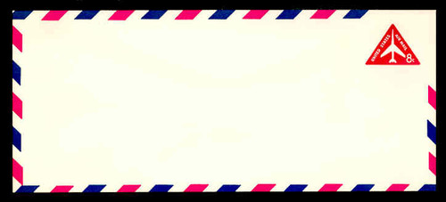 U.S. Scott # UC 37a 1965 8c Jet Airliner, Red, "Tagged" - Mint Envelope, UPSS Size 23