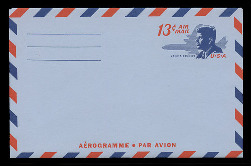 U.S. Scott # UC 39 1967 13c President John F. Kennedy - Mint Air Letter Sheet