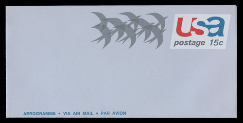 U.S. Scott # UC 44a 1971 15c Birds in Flight, "Air Mail/Aerogramme" - Mint Air Letter Sheet