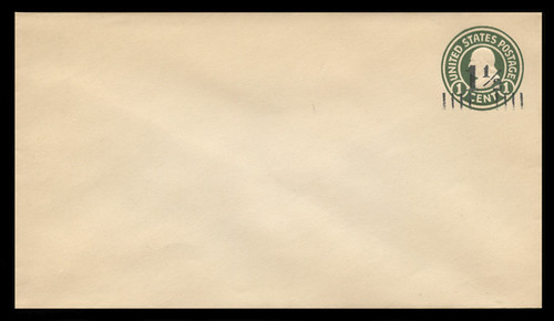 U.S. Scott # U 495, 1925 1½c on 1c (U420) Franklin, green on white, Die 1 - Mint Envelope, UPSS Size 13