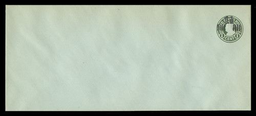 U.S. Scott # U 518a, 1925 1½c on 1c (U423) Franklin, green on blue, Die 1 - Mint Envelope, UPSS Size 23