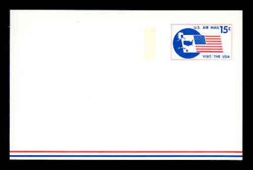 U.S. Scott # UXC 11FM 1971 15c Visit the U.S.A., Flag and Map - Mint Postal Card, FLUORESCENT (Medium Bright) PAPER (See Warranty)