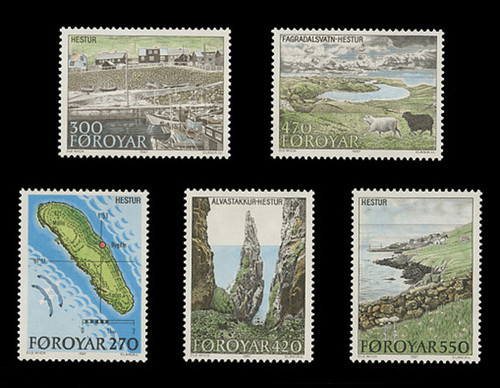 FAROE ISLANDS Scott # 161-5, 1987 Hestur (Horse) Island Scenes (Set of 5)