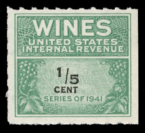 U.S. Scott #RE108, 1942 1/5c Wine Stamp