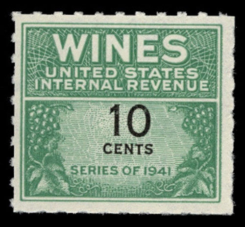 U.S. Scott #RE123, 1942 10c Wine Stamp U.S. Scott #RE123, 1942 10c Wine Stamp