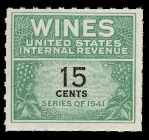 U.S. Scott #RE127, 1942 15c Wine Stamp