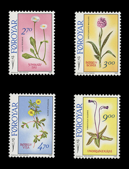 FAROE ISLANDS Scott # 169-72, 1988 Faroe Islands Flowers (Set of 4)
