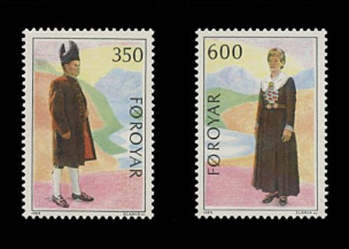FAROE ISLANDS Scott # 189-90, 1989 Faroese Folk Costumes (Set of 2)