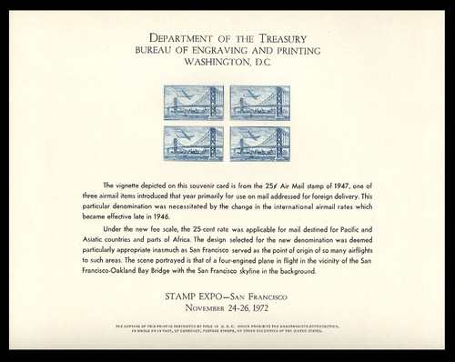 Brookman B 21/Scott SC26 1972 Stamp Expo '72 Souvenir Card
