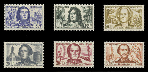 FRANCE Scott # B 330-5, 1959 Famous Frenchmen (Set of 6)