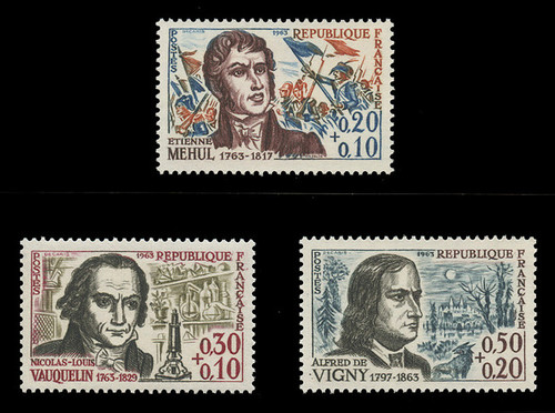 FRANCE Scott # B 371-3, 1963 Famous Frenchmen (Set of 3)