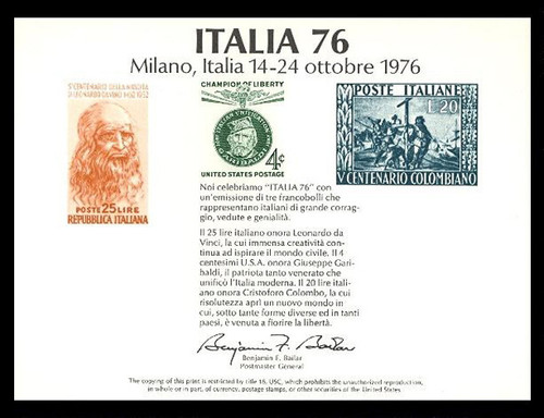 Brookman PS23/Scott SC52 1976 Italia '76 Souvenir Card