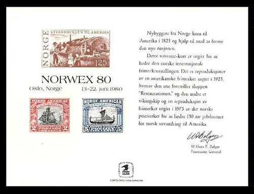 Brookman PS32/Scott SC66 1980 Norwex '80 Souvenir Card