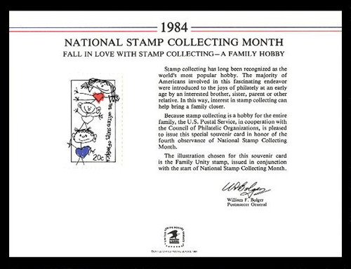 Brookman PS53/Scott SC98 1984 Stamp Collecting Month Souvenir Card