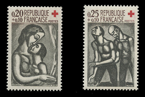 FRANCE Scott # B 356-7, 1961 Red Cross (Set of 2)