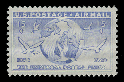 U.S. Scott # C  43, 1949 15c Globe and Doves U.S. Scott # C  43, 1949 15c Globe and Doves