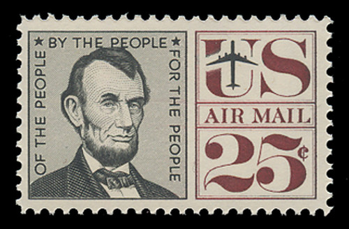 U.S. Scott # C  59, 1960 25c Abraham Lincoln U.S. Scott # C  59, 1960 25c Abraham Lincoln