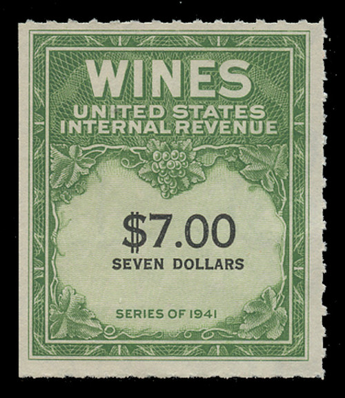 U.S. Scott #RE178, 1949 $7.00 Wine Stamp