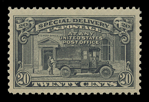 U.S. Scott # E 14, 1925 20c Messenger and Motorcycle - Flat Press, Perf. 11