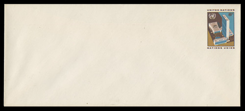 U.N.N.Y. Scott # U  5L, 1973 8c UNNY Headquarters - Mint Envelope, Large  Size